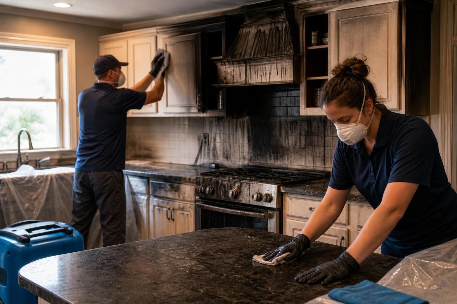 Fire and smoke damage restoration